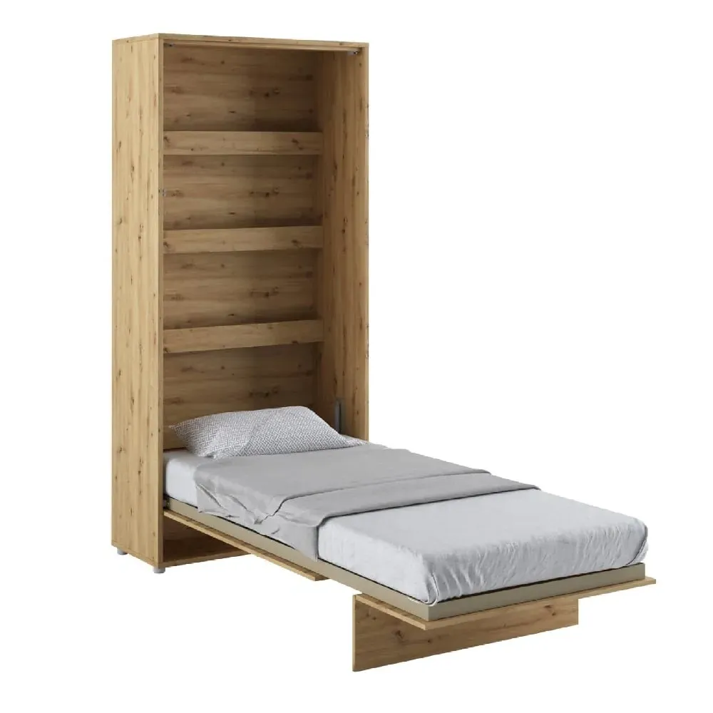 Cadillac Vertical Wall Single Bed with Storage - Artisan Oak
