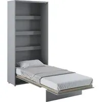 Cadillac Vertical Wall Single Bed with Storage - Matt Grey
