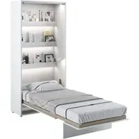 Cadillac Vertical Wall Single Bed with Storage - White