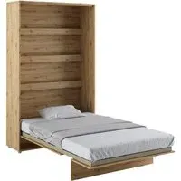 Cadillac Vertical Wall Small Double Bed with Storage - Artisan Oak
