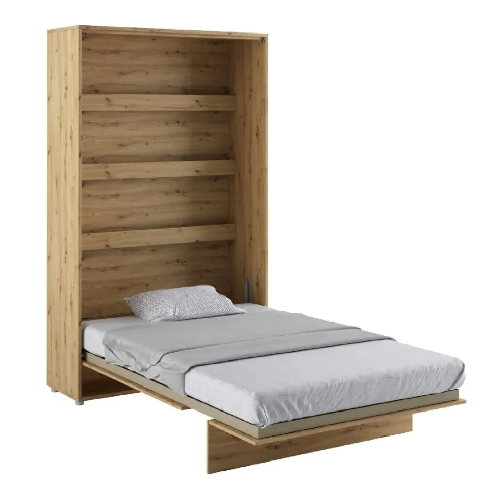 Cadillac Vertical Wall Small Double Bed with Storage - Artisan Oak