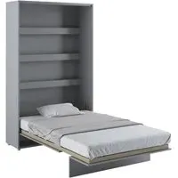 Cadillac Vertical Wall Small Double Bed with Storage - Matt Grey