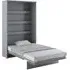 Cadillac Vertical Wall Small Double Bed with Storage - Matt Grey