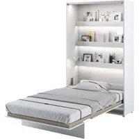 Cadillac Vertical Wall Small Double Bed with Storage - Matt White