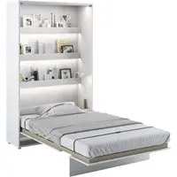 Cadillac Vertical Wall Small Double Bed with Storage - White