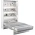 Cadillac Vertical Wall Small Double Bed with Storage - White