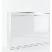 Cadott Double Wall Bed with LED - White, High Gloss