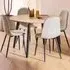 Cadott Rectangular Dining Table with 4 Beige Chairs - Oak