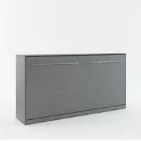Cadott Single Wall Bed with LED - Matt Grey