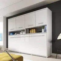 Cadott Single Wall Bed with LED - Matt White