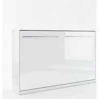 Cadott Small Double Wall Bed - White, High Gloss