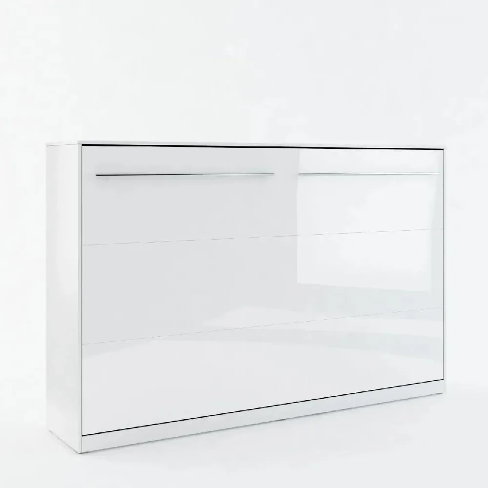 Cadott Small Double Wall Bed - White, High Gloss image