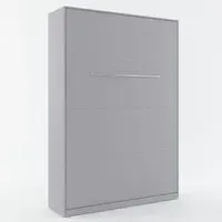 Cadott Small Double Wall Bed with Storage - Grey, Laminated Wood