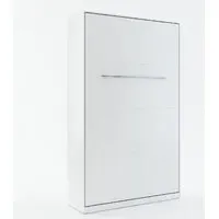 Cadott Small Double Wall Bed with Storage - White, Laminated Wood