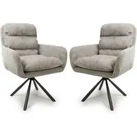 Cadott Swivel Dining Chair Pair - Mink, Corduroy