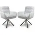 Cadott Swivel Dining Chair Pair - White, Corduroy