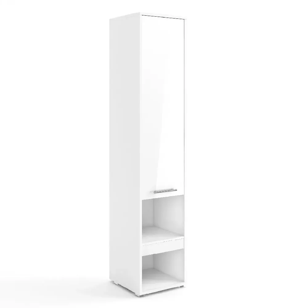 Cadott Tall Storage Cabinet with 1 Door - White, High Gloss