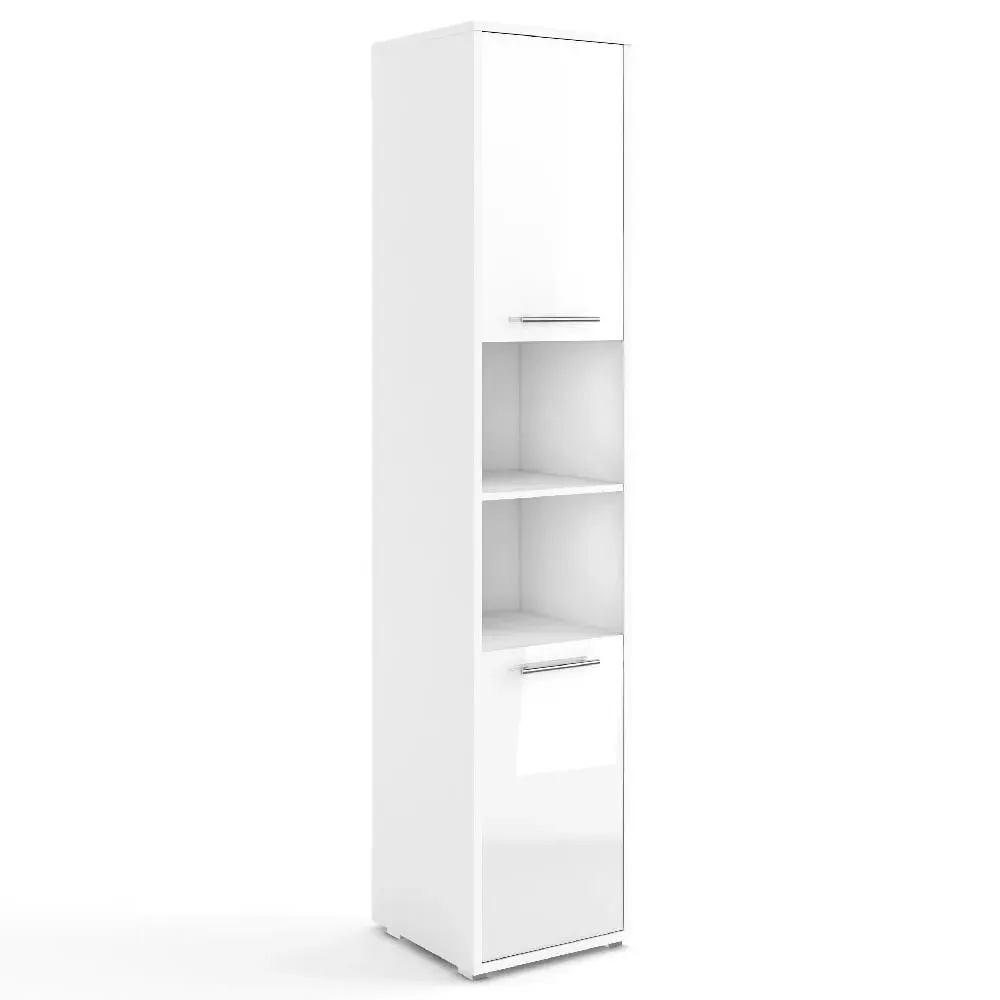 Cadott Tall Storage Cabinet with 2 Doors - White, High Gloss image