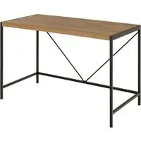 Cadott Wooden Laptop Desk with Black Metal Frame - Oak