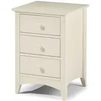Caelia Bedside Cabinet with 3 Drawers - Stone White