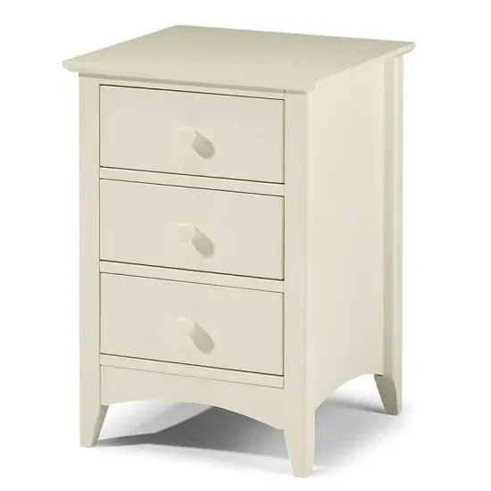 Caelia Bedside Cabinet with 3 Drawers - Stone White