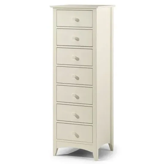 Caelia Narrow Chest of Drawers with 7 Drawers - White