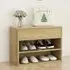 Caelius Shoe Storage Bench - Sonoma Oak, Engineered Wood
