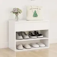 Caelius Shoe Storage Bench - White, Engineered Wood