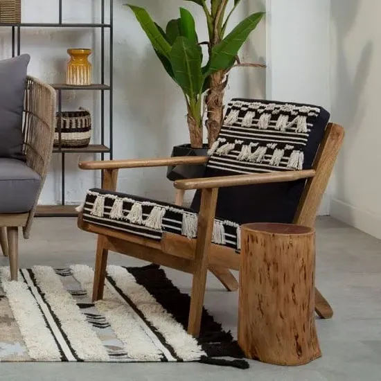 Cafenos Bedroom Chair with Oak Frame - Black