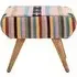Cafenos Footstool with Oak Legs - Multicolour, Fabric
