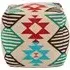Cafenos Square Fabric Pouffe - Multicolor, Cotton