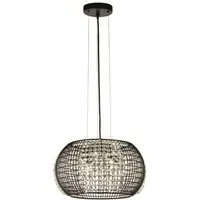Cage Round 4 Pendant Light - Black, Steel
