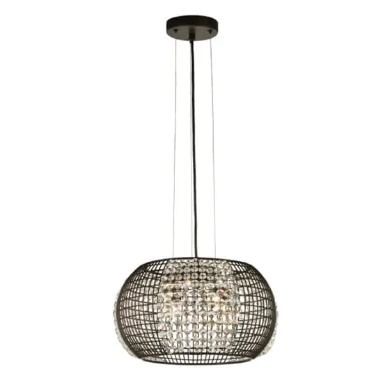 Cage Round 4 Pendant Light - Black, Steel