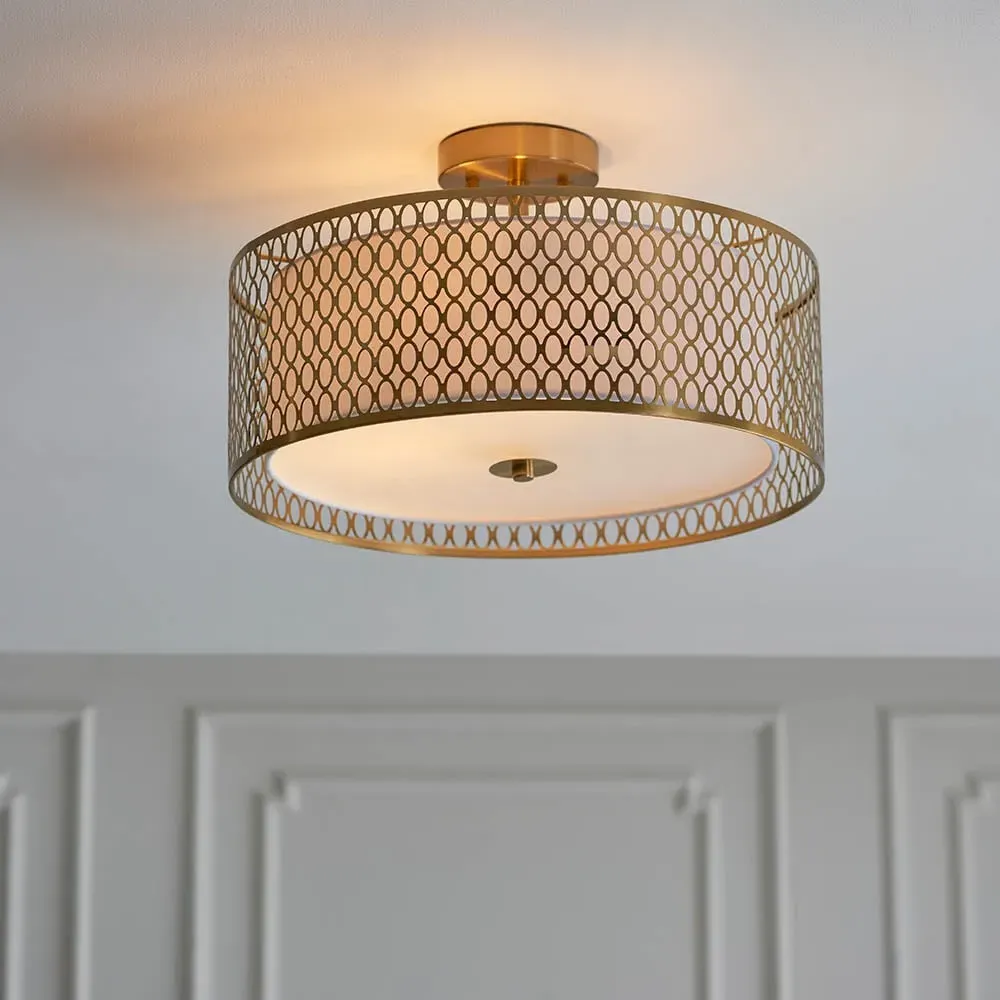 Cagney 3 Light Flush Light - White, Metal