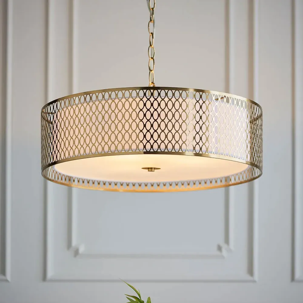 Cagney 3 Light Pendant Light - White, Metal