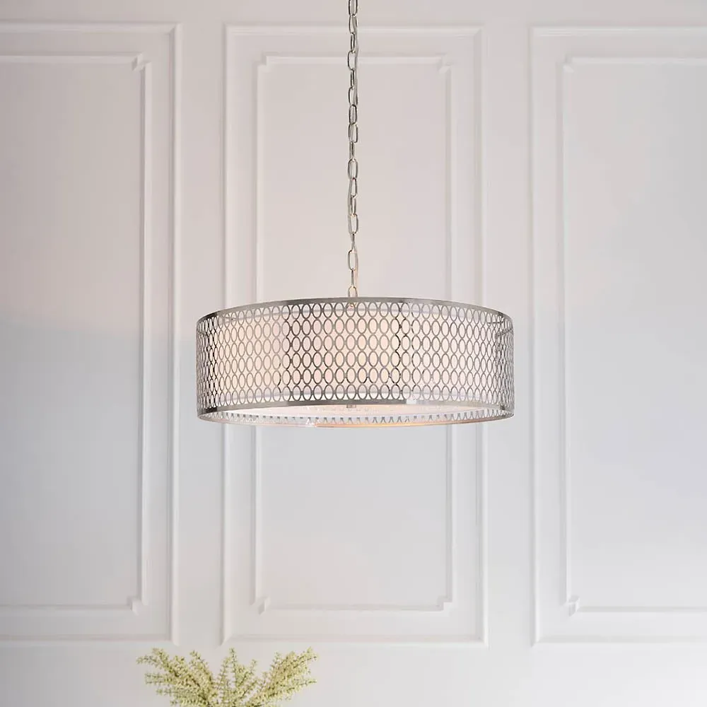Cagney 3 Light Pendant Light - White, Metal
