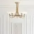 Cagney 5 Light Flush Light - White, Antique Brass