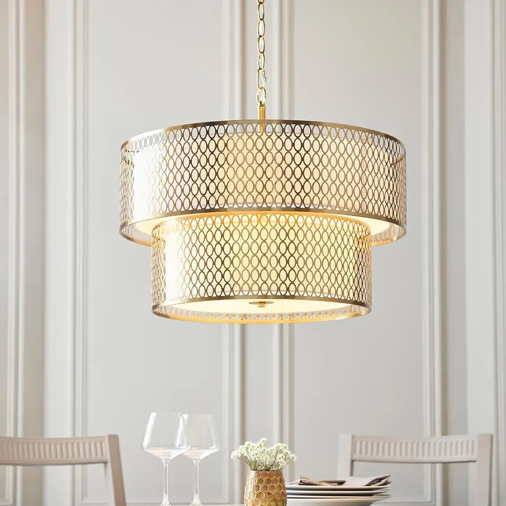 Cagney 6 Light Pendant Light - White, Metal