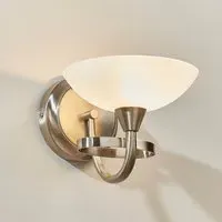 Cagney Wall Light - White, Satin Chrome