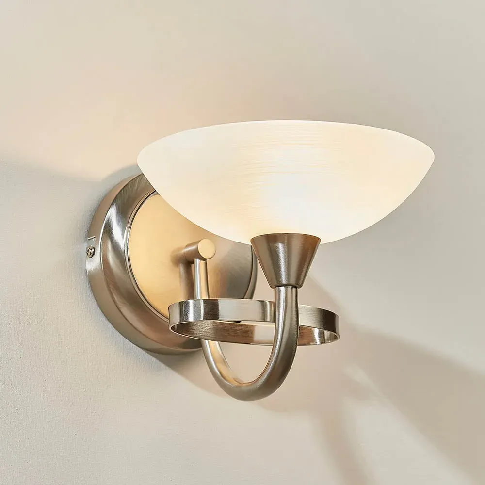 Cagney Wall Light - White, Satin Chrome image