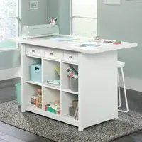 Caguas Laptop Desk with 3 Drawers - White, Wood
