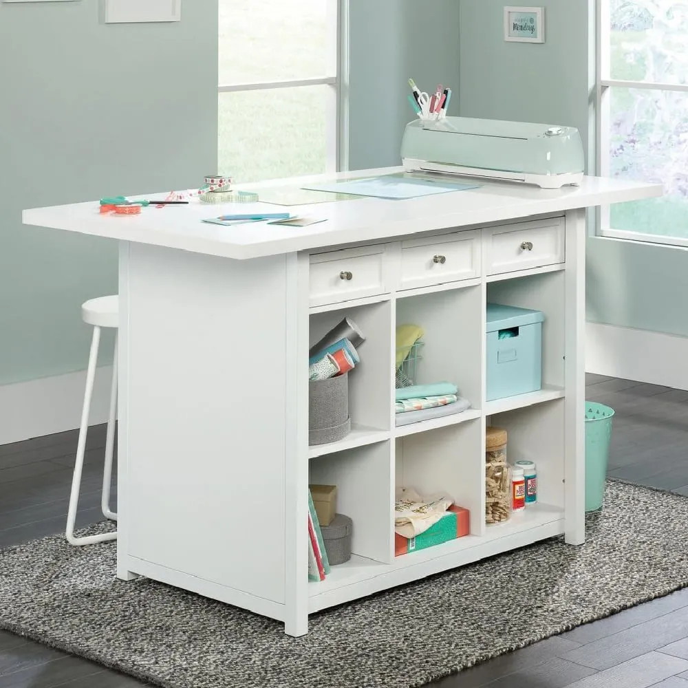 Caguas Laptop Desk with 3 Drawers - White, Wood