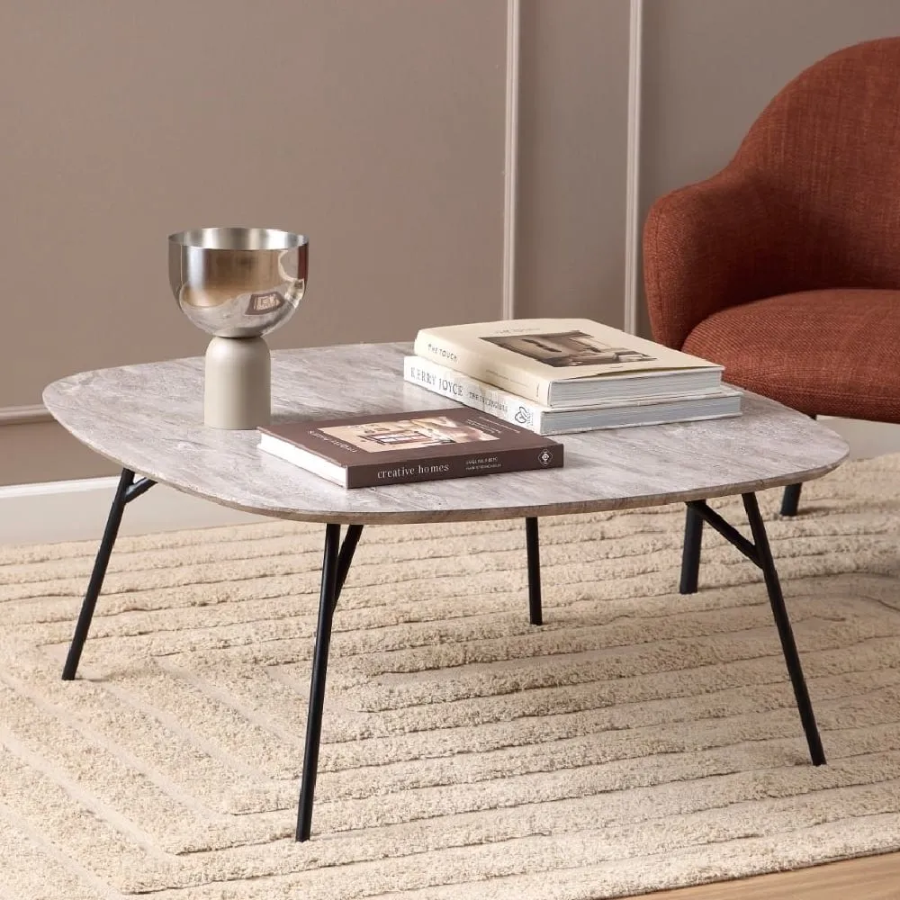 Caguas Rectangular Coffee Table - Grey, Marble image
