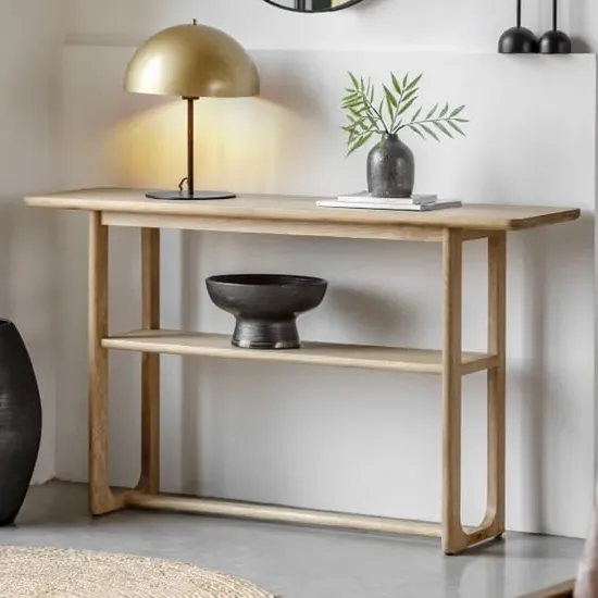 Cairo Console Table with Shelf - Natural, Oak