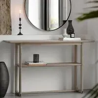 Cairo Console Table with Shelf - Smoked Oak