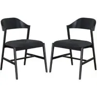 Cairo Dining Chairs with Fabric Seat - Black, Wood