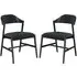 Cairo Dining Chairs with Fabric Seat - Black, Wood