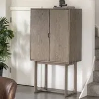 Cairo Drinks Cabinet with 2 Doors - Smoked Oak