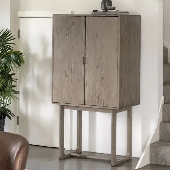 Cairo Drinks Cabinet with 2 Doors - Smoked Oak