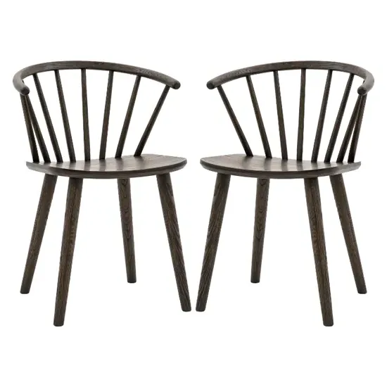 Cairo Pair of Dining Chairs - Mocha, Oak product